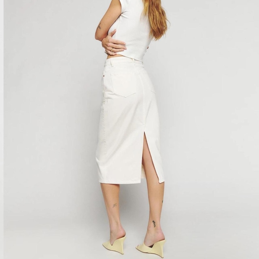 Reformation Jayde Denim Midi Skirt